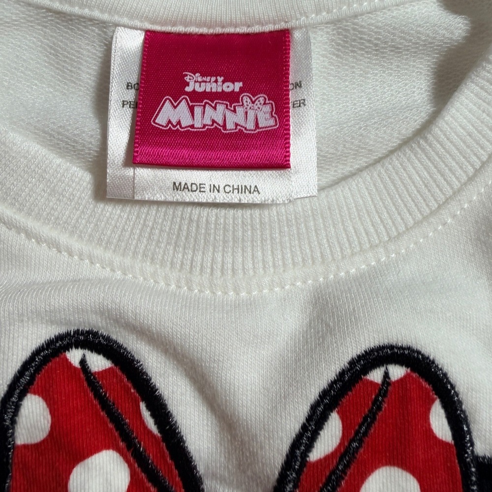 Disney Junior Minnie Mouse Peplum Top Girls 5 White Ruffle Chiffon Hem Graphic T - Picture 4 of 8